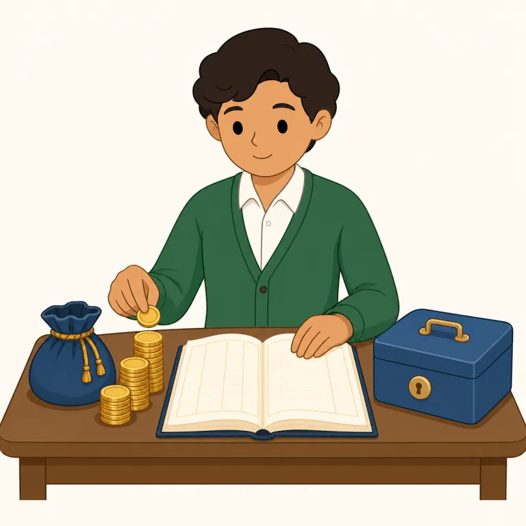 treasurer（会計係・名詞）の覚え方イラスト — まず treasure「財宝・大切な蓄え」が見えると覚えやすい語です