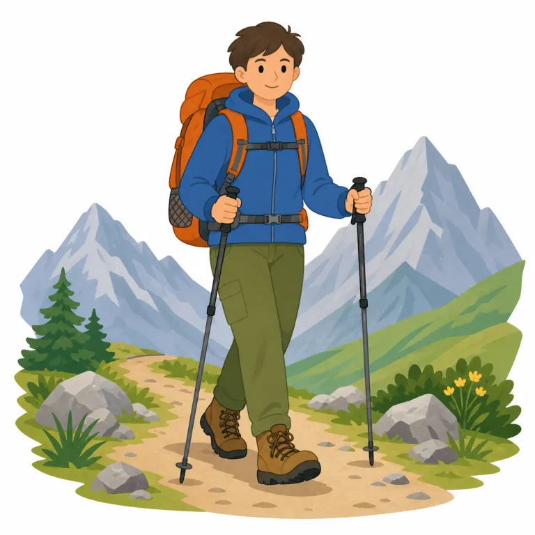 trekker（登山者・noun）の覚え方イラスト
