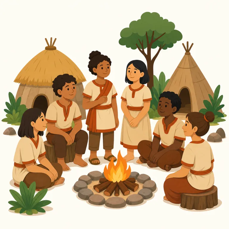 tribe（部族・名詞）の覚え方イラスト — このエントリの tribe は「種族」という広い分類よりも、伝統的な社会単位としての「部族」を表す意味です