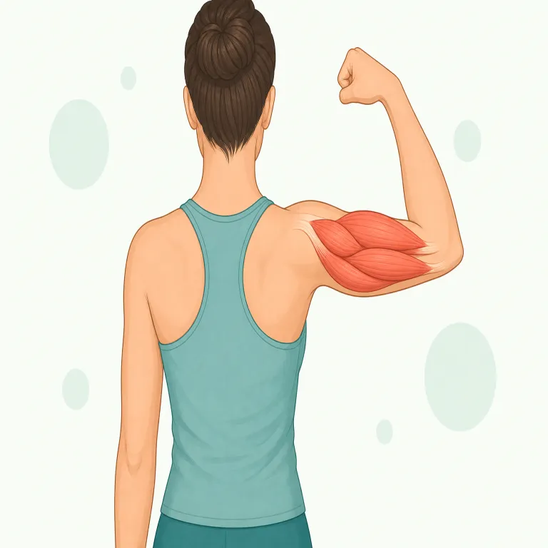 triceps（上腕三頭筋・名詞）の覚え方イラスト — 腕の筋肉名はセットで覚えると定着しやすいです