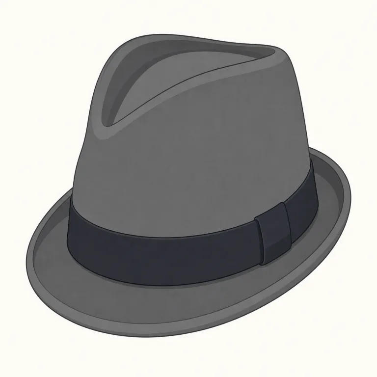 trilby（トリルビー帽・名詞）の覚え方イラスト — この項目では、trilby を細かな帽子の型名「トリルビー帽」として覚えます