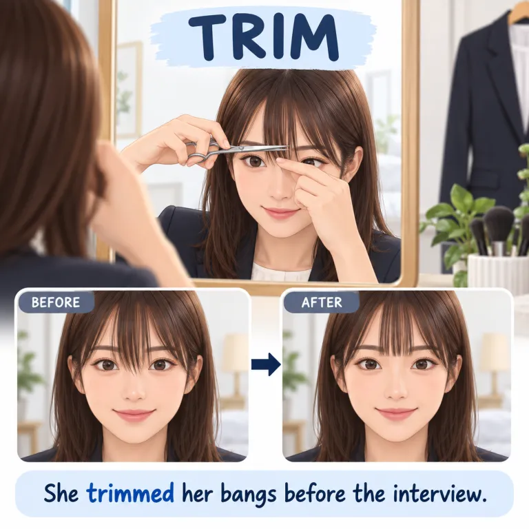 trim（整える・verb）の覚え方イラスト