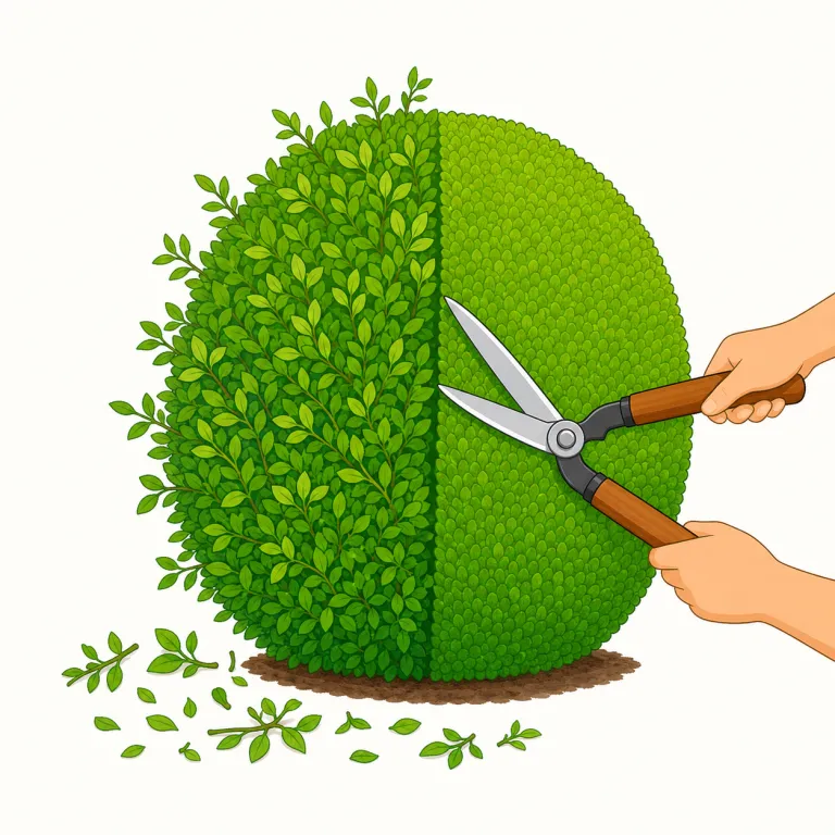trimming（刈り込み / 削減・名詞）の覚え方イラスト — まず動詞 trim を核に覚えると入りやすいです