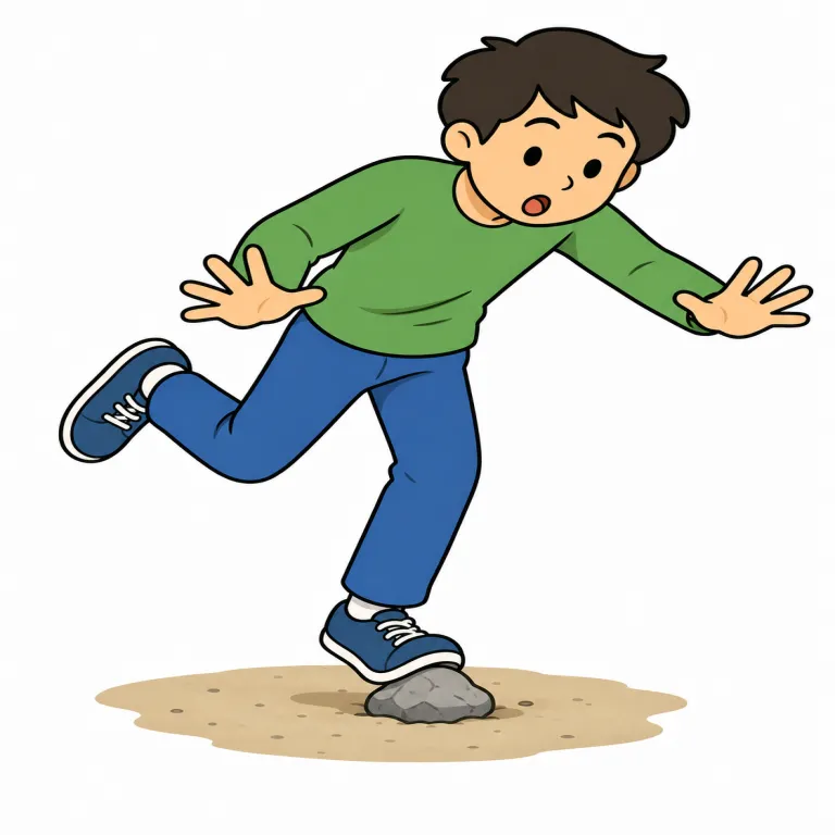 trip（つまずく・verb）の覚え方イラスト