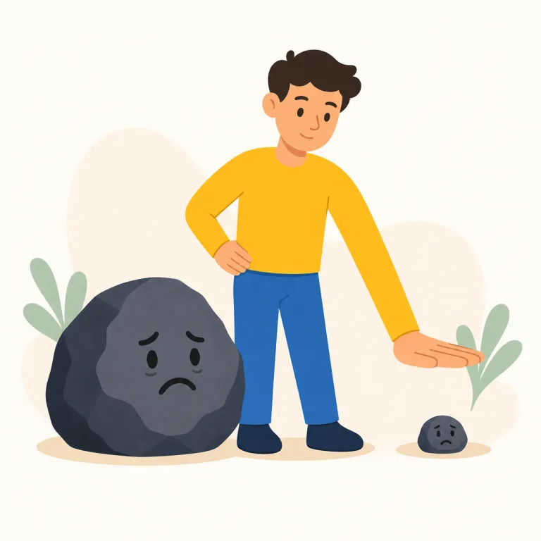 trivialize（矮小化する・動詞）の覚え方イラスト — このエントリの「矮小化する」は、重大な問題や被害を実際より小さく見せ、価値や深刻さを下げて提示する意味に絞って覚えます