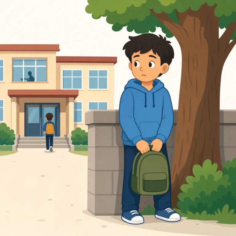 truancy（無断欠席・名詞）の覚え方イラスト — 覚える軸は truant「ずる休みする生徒」