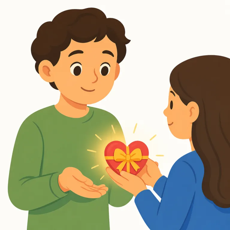 trustful（人を信じやすい・形容詞）の覚え方イラスト — trustful は trust + -ful で、「信頼する気持ちがその人の中に多い」と捉えると覚えやすいです