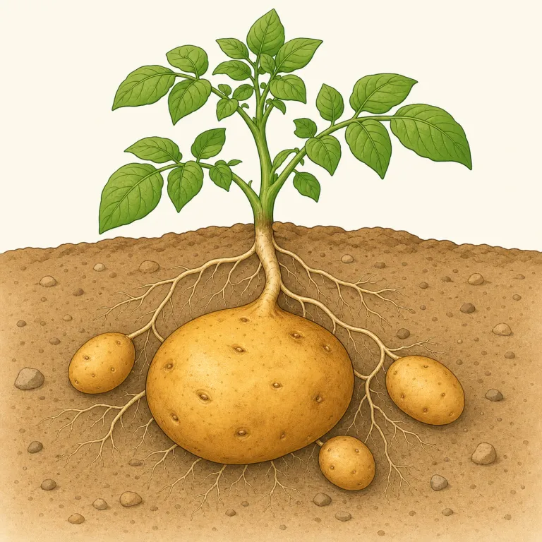 tuber（塊茎・名詞）の覚え方イラスト — まず potato tuber で覚えると定着しやすい語です