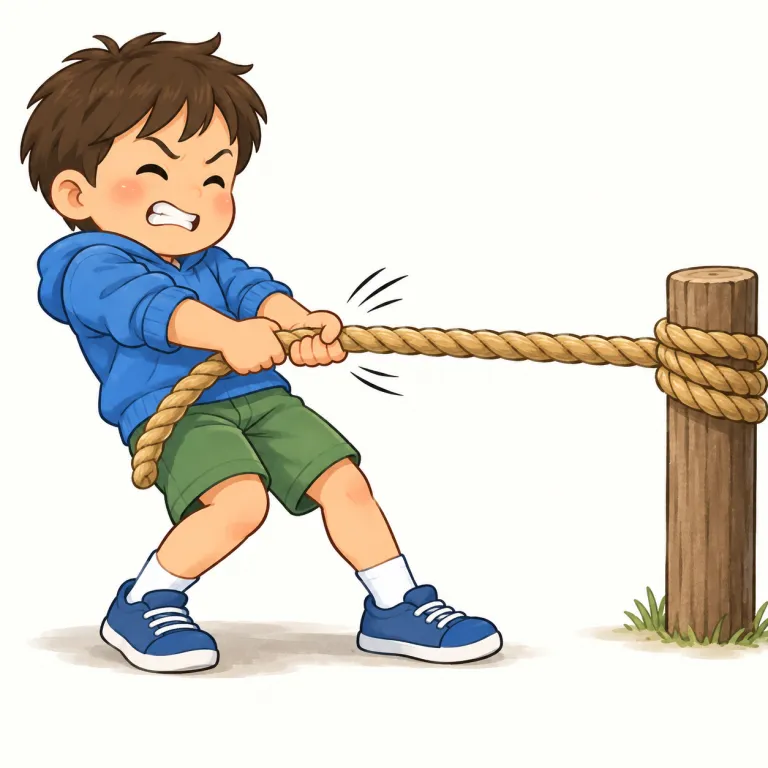 tug（引っ張り・noun）の覚え方イラスト