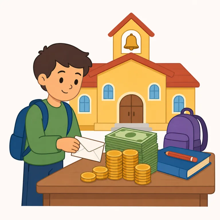 tuition fee（授業料・名詞）の覚え方イラスト — 「fee」が「料金」だと分かれば、覚える核は tuition