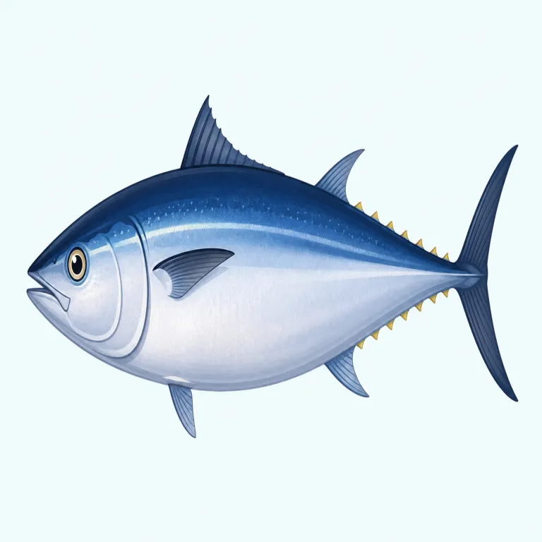 tuna（マグロ・名詞）の覚え方イラスト — tuna は魚の「マグロ」や、その食用の身を表す