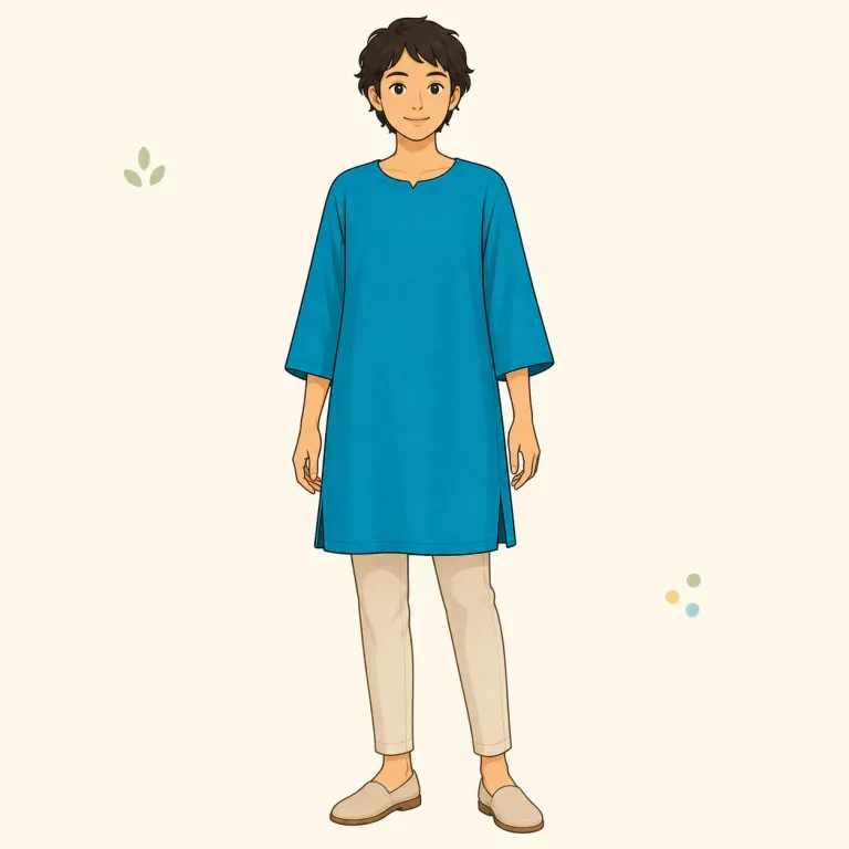 tunic（チュニック・名詞）の覚え方イラスト — 日本語の「チュニック」とほぼ同じ語なので、まず服の形を具体的に固定すると忘れにくいです