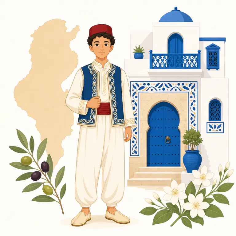 tunisian（チュニジアの、チュニジア人の・形容詞）の覚え方イラスト — Tunisian は国名 Tunisia と必ず対で覚えると定着します