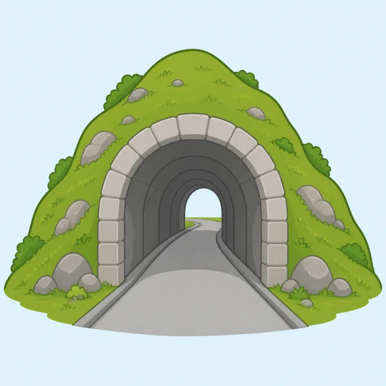tunnel（トンネル・名詞）の覚え方イラスト