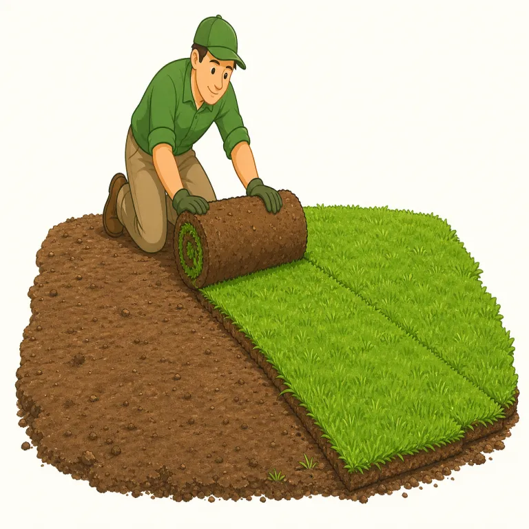 turfed（芝を敷いた、芝で覆った・動詞）の覚え方イラスト — まず turf を「芝のある地面・グラウンド」として押さえると覚えやすいです