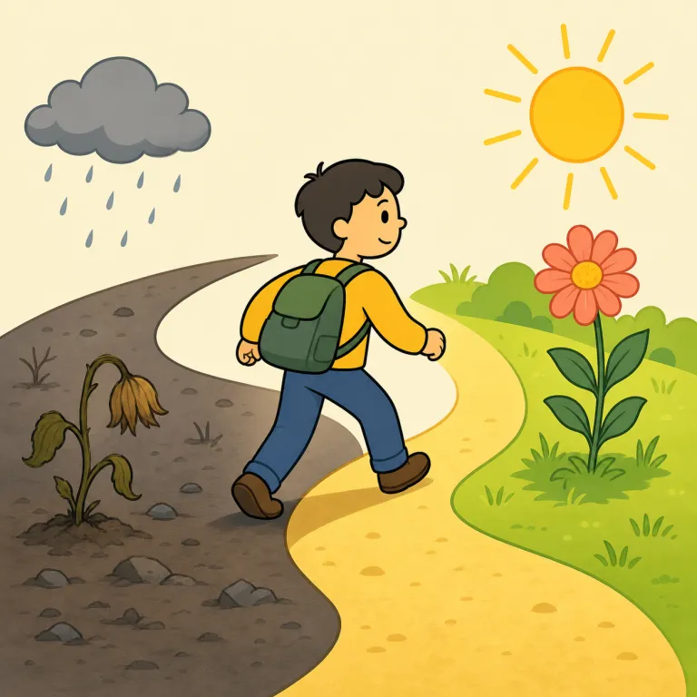 turn around（好転する・phrasal_verb）の覚え方イラスト
