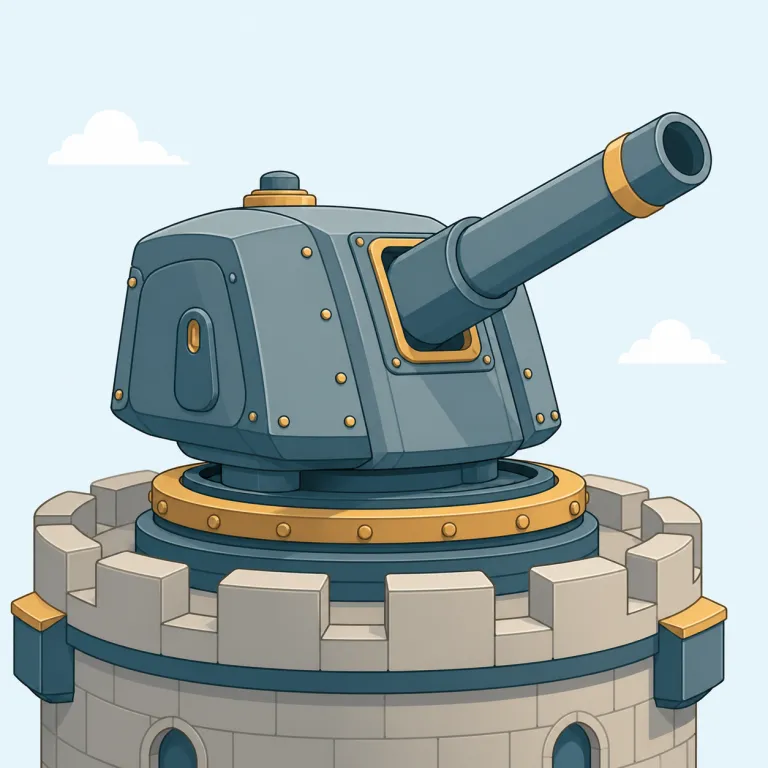 turret（小塔・名詞）の覚え方イラスト — tower を知っていると覚えやすい語