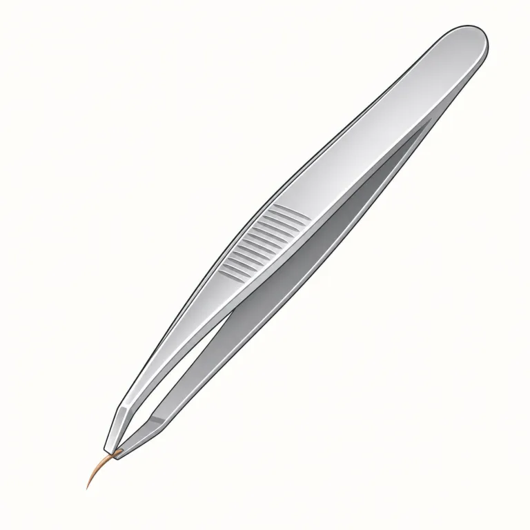 tweezers（ピンセット・名詞）の覚え方イラスト — 小さい物を“つまむ”場面をまとめて思い出すと定着しやすい語です