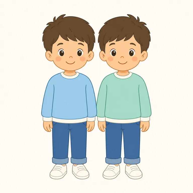 twin（双子・名詞）の覚え方イラスト — 名詞の twin は、まず「双子という関係にある人の一人」と覚えるのが実用的です