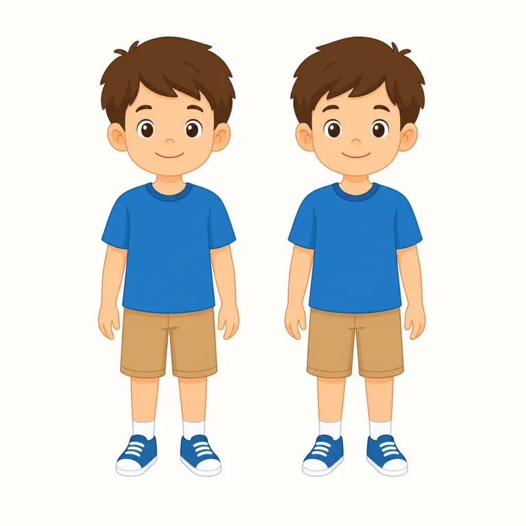 twin（双子の・adjective）の覚え方イラスト