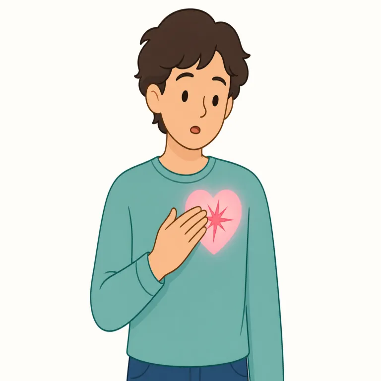 twinge（ちくりとする痛み、ふとした心の痛み・名詞）の覚え方イラスト — twinge は「長引く痛み」ではなく、「一瞬ちくっと来る痛み」とセットで覚えると定着しやすい語です