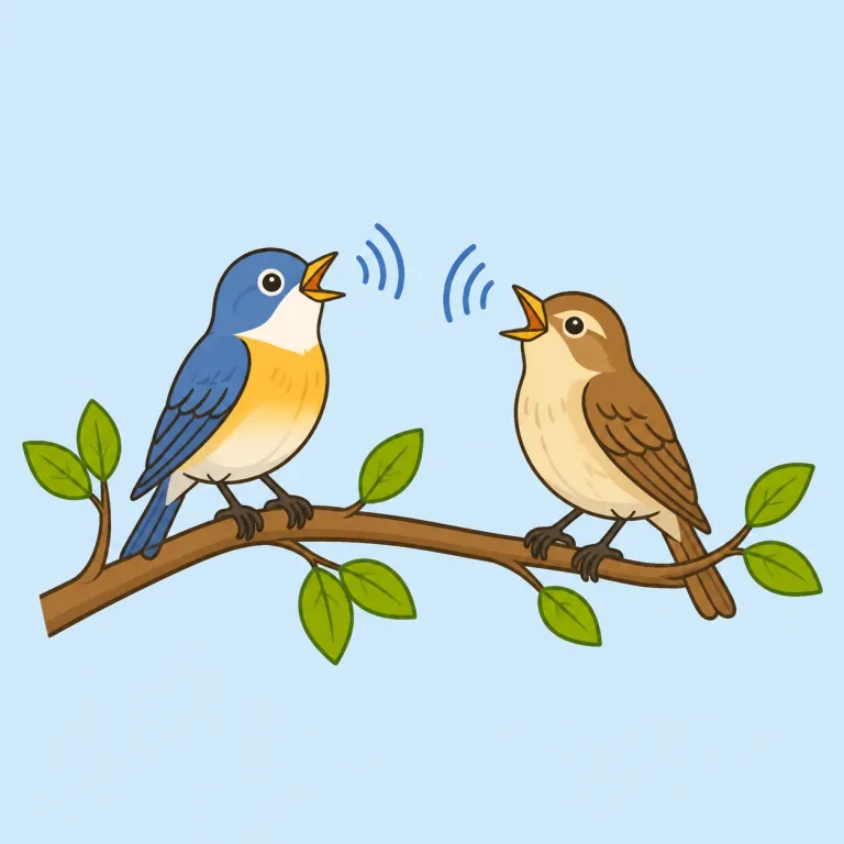 twittering（さえずり・noun）の覚え方イラスト