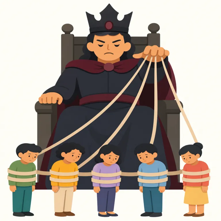 tyranny（圧政・名詞）の覚え方イラスト — このエントリの tyranny は、政治制度名としての「専制政治」ではなく、人々の自由や権利を押さえつける残酷で不公平な支配、つまり「圧政」を表します