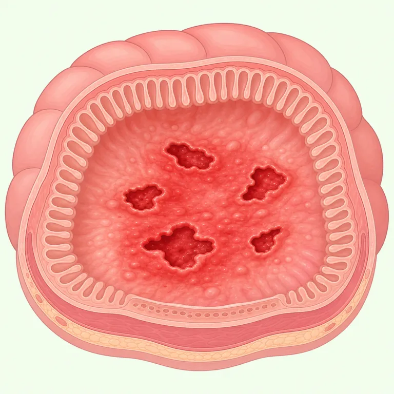 ulcerative（潰瘍性の・形容詞）の覚え方イラスト — ulcer を知っていれば取りやすい語