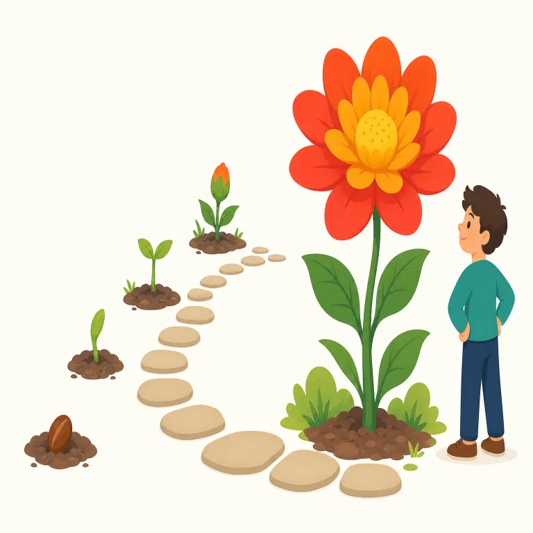 ultimately（結局のところ・副詞）の覚え方イラスト — この意味では、ultimately は「細部をいったん横に置いて、話をいちばん根本までたどると」というまとめ方をします