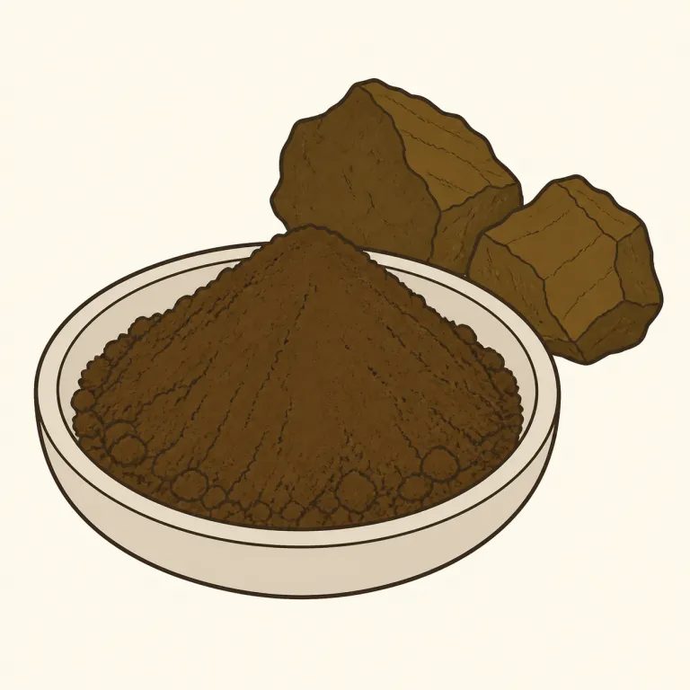 umber（暗い黄褐色、褐色の天然顔料・noun）の覚え方イラスト