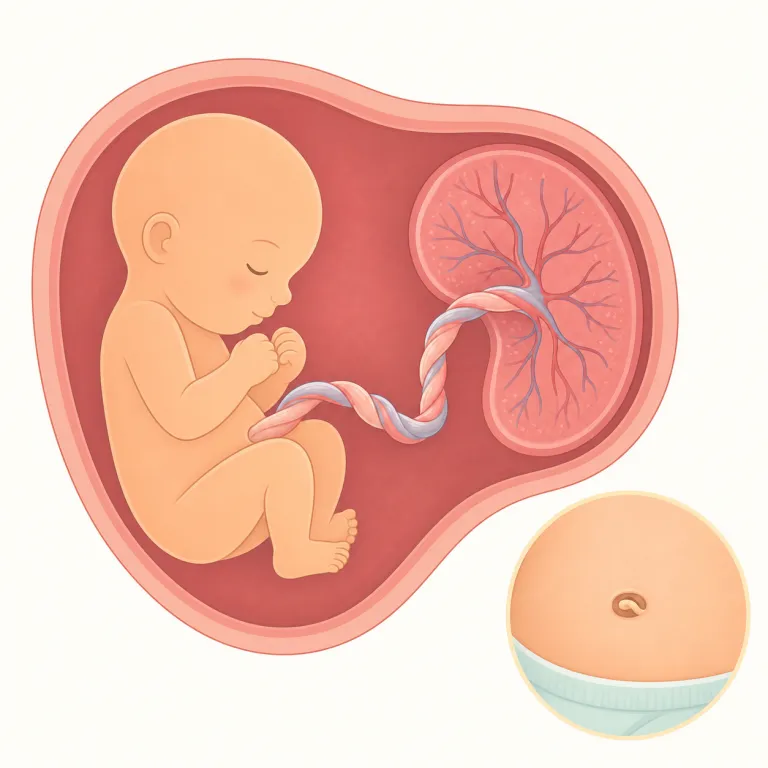 umbilical（臍帯の・へその緒の・形容詞）の覚え方イラスト — まずは連語の形で覚えるのが近道です