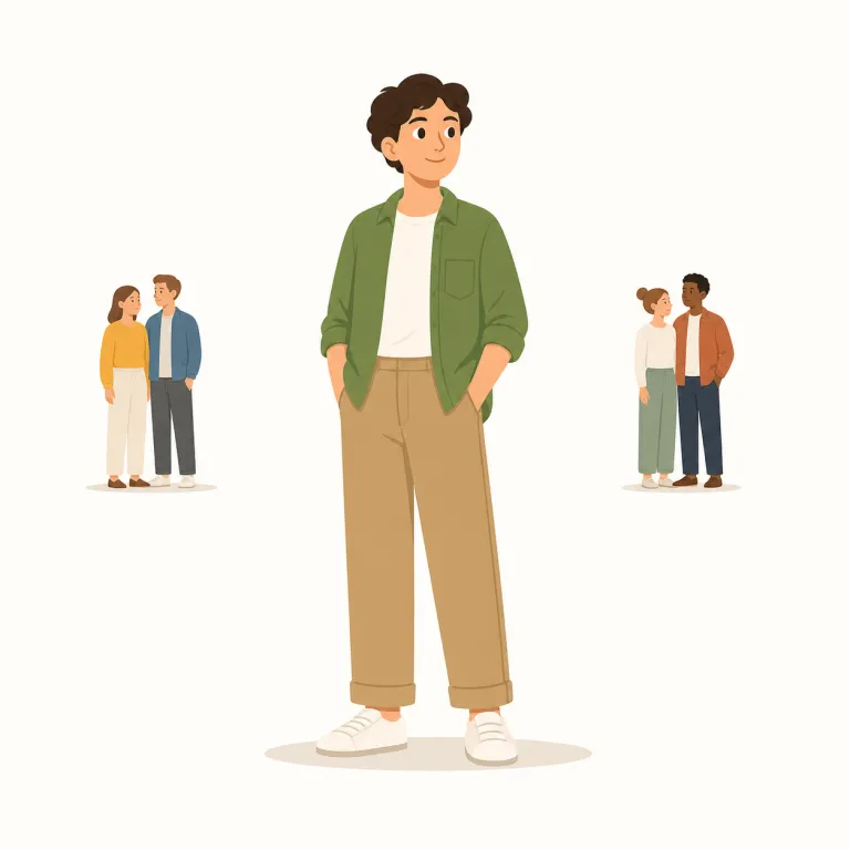 unattached（独身・adjective）の覚え方イラスト
