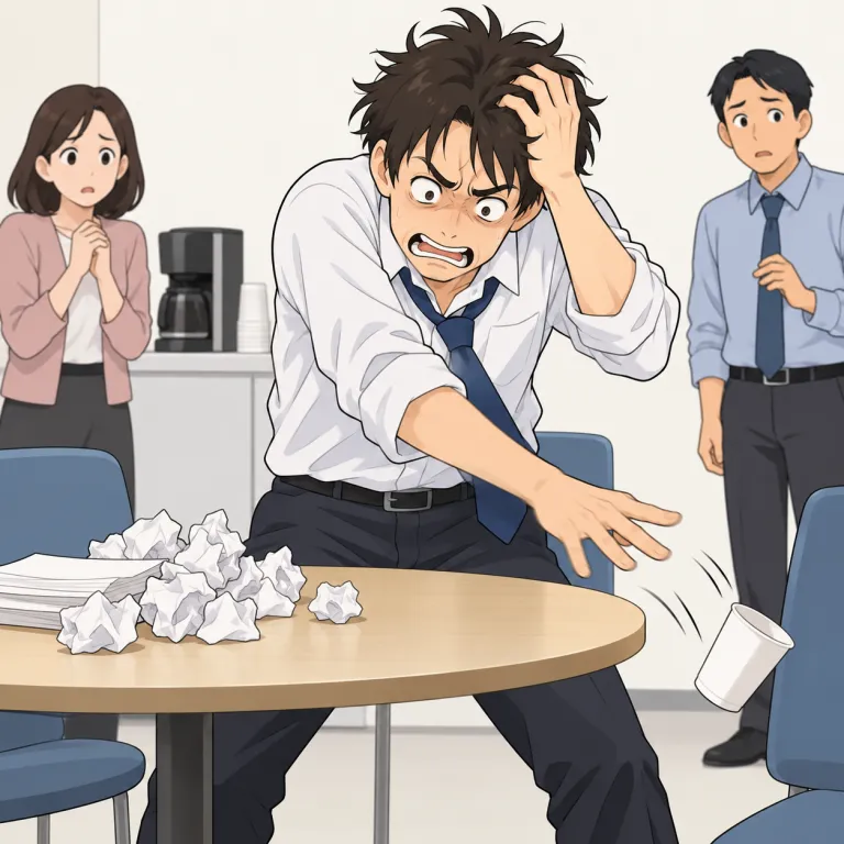 unbalanced（情緒不安定な・adjective）の覚え方イラスト