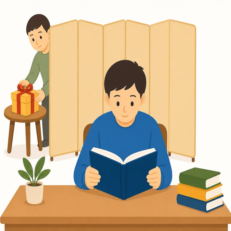 unbeknownst（気づかれずに・副詞）の覚え方イラスト — unbeknownst は un-（否定）+ known（知られている）が見える語で、「知られていない」から一歩進んで、出来事が誰かの認識に入らないまま進む感じを覚えると…