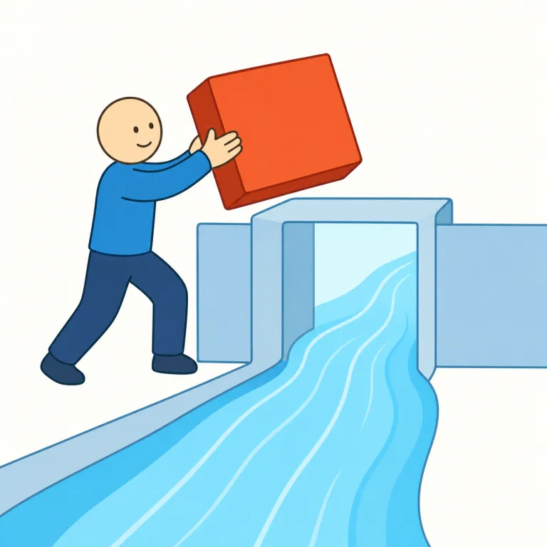 unblocking（ブロックを解除する・verb）の覚え方イラスト