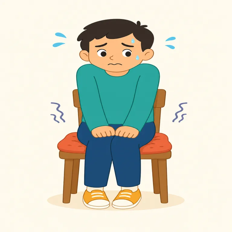 uncomfortable（不快な・形容詞）の覚え方イラスト — uncomfortable は comfortable「快適な」に un- が付いた語なので、「快適でない」と考えると覚えやすいです