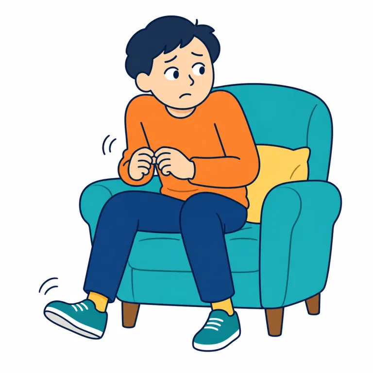 uncomfortable（落ち着かない・adjective）の覚え方イラスト