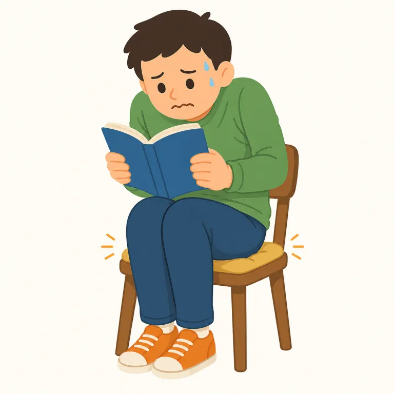 uncomfortably（不快に・副詞）の覚え方イラスト — uncomfortably は comfort「快適さ」から comfortable, comfortably と進み、否定の un- が付いて「快適でないように」と読むと…