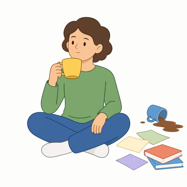 unconcerned（心配していない・形容詞）の覚え方イラスト — concerned は be concerned about ..