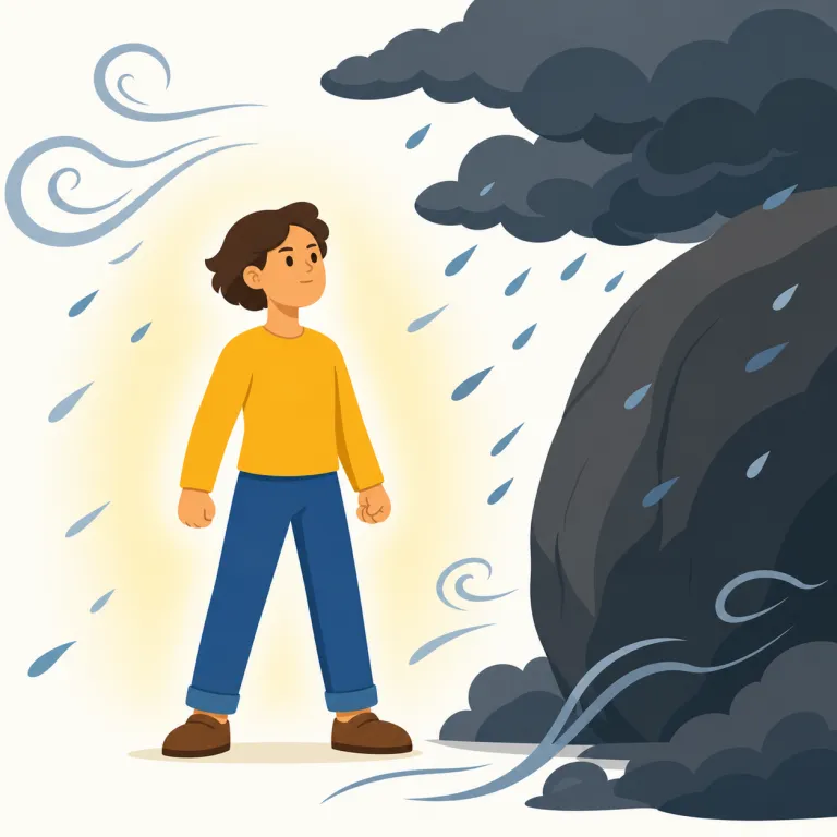 undaunted（ひるまない・形容詞）の覚え方イラスト — un- が付くのでまず「〜でない」と見る