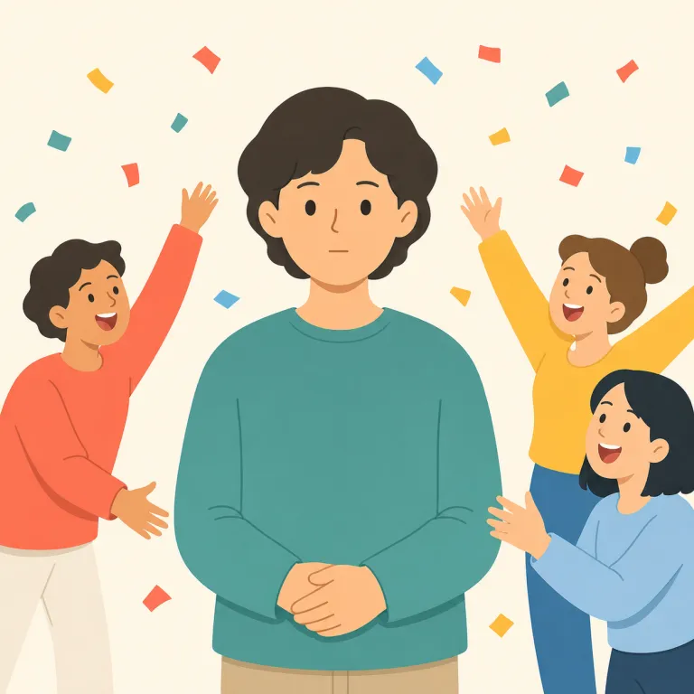 undemonstrative（感情を表さない・形容詞）の覚え方イラスト — un-「〜でない」＋demonstrative「感情をはっきり示す」と分解し、「感情を外に示さない」と覚えると定着しやすい語です
