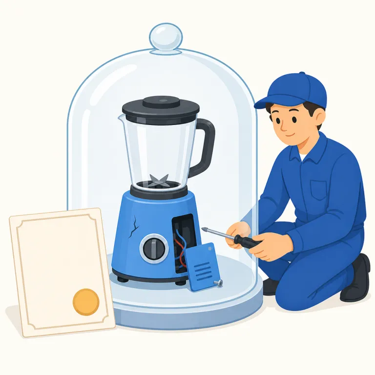 under warranty（保証内・イディオム）の覚え方イラスト — under は「下に」よりも、熟語では「適用・管理・検討の下で」と捉えると覚えやすいです