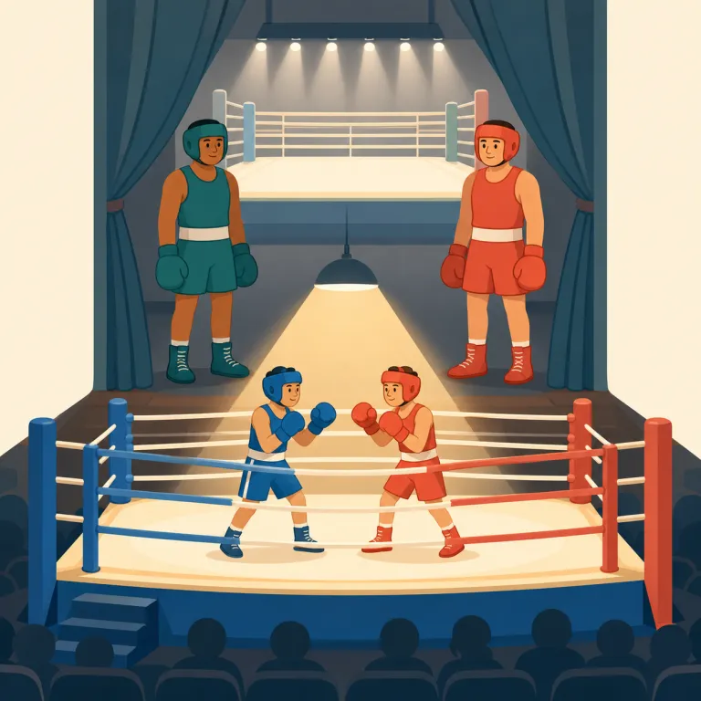 undercard（前座・名詞）の覚え方イラスト — under は「下」、card は試合カードだと捉えると覚えやすいです