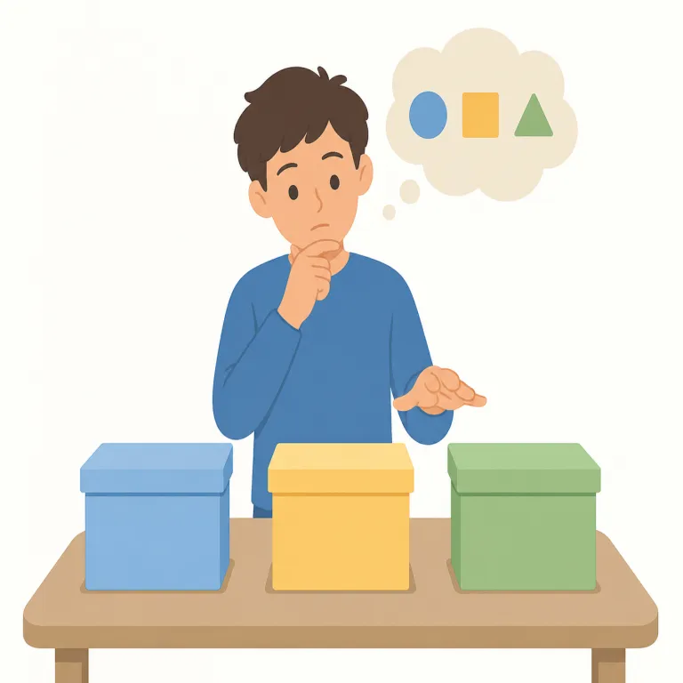 undetermined（未定・形容詞）の覚え方イラスト — まず determined を「決まった・確定した」と押さえ、先頭に un- が付くとその反対で「まだ決まっていない」と取る