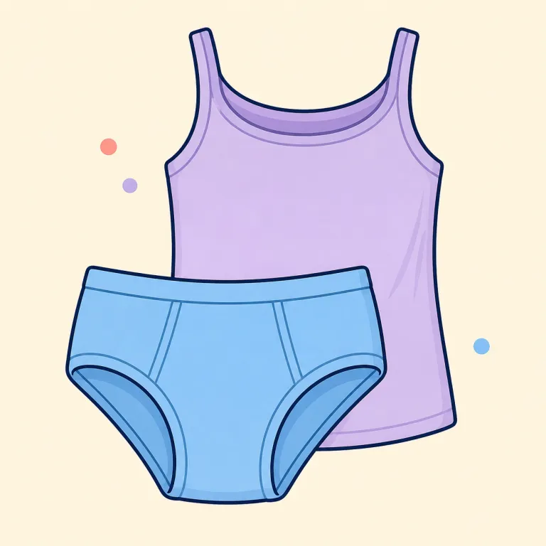 undies（パンツ・名詞）の覚え方イラスト — undies は underwear を短く、親しみやすくした口語形です