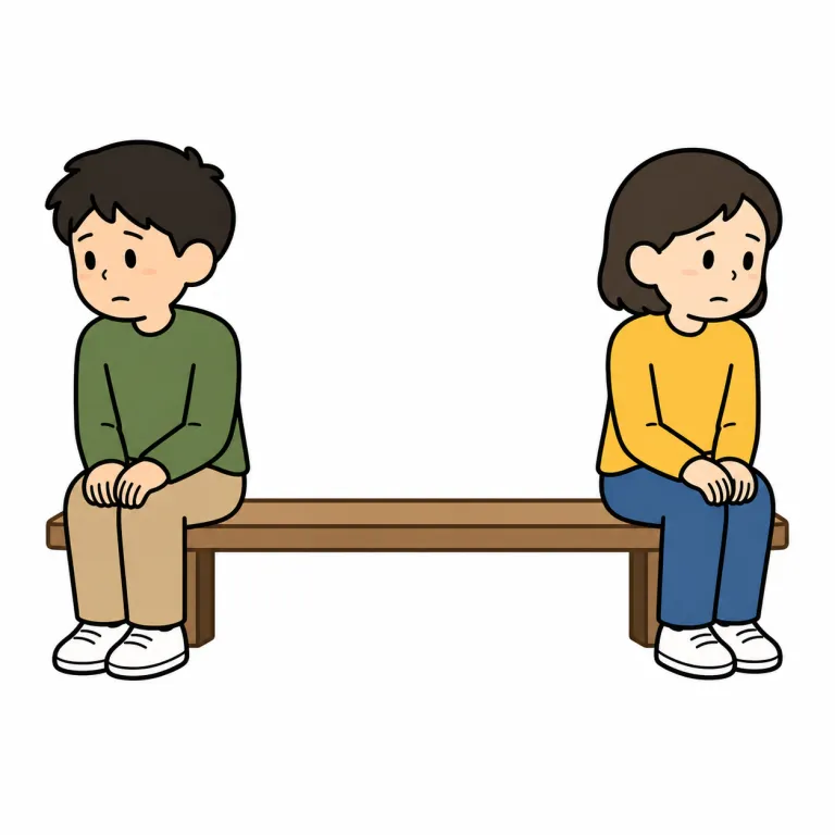 uneasy（気まずい・adjective）の覚え方イラスト
