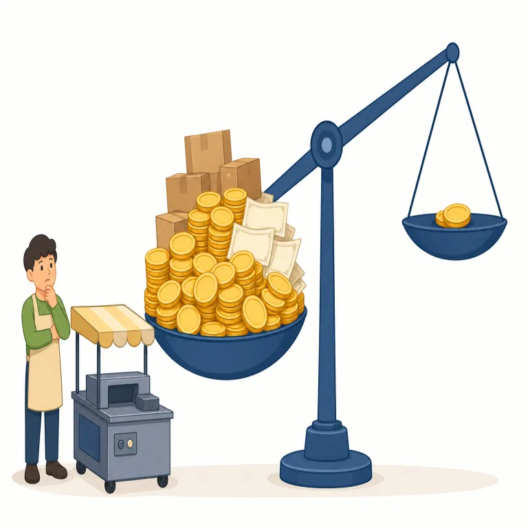 uneconomic（採算の合わない・形容詞）の覚え方イラスト — economic は「経済の」だけでなく、物事が費用に見合って成り立つという感覚でも使われます
