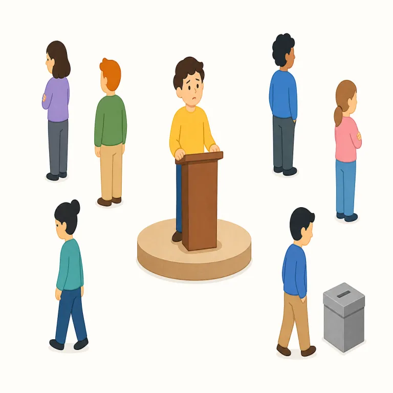 unelectable（当選の見込みがない・形容詞）の覚え方イラスト — un- + elect + -able で「選べる状態ではない」と分解すると覚えやすい