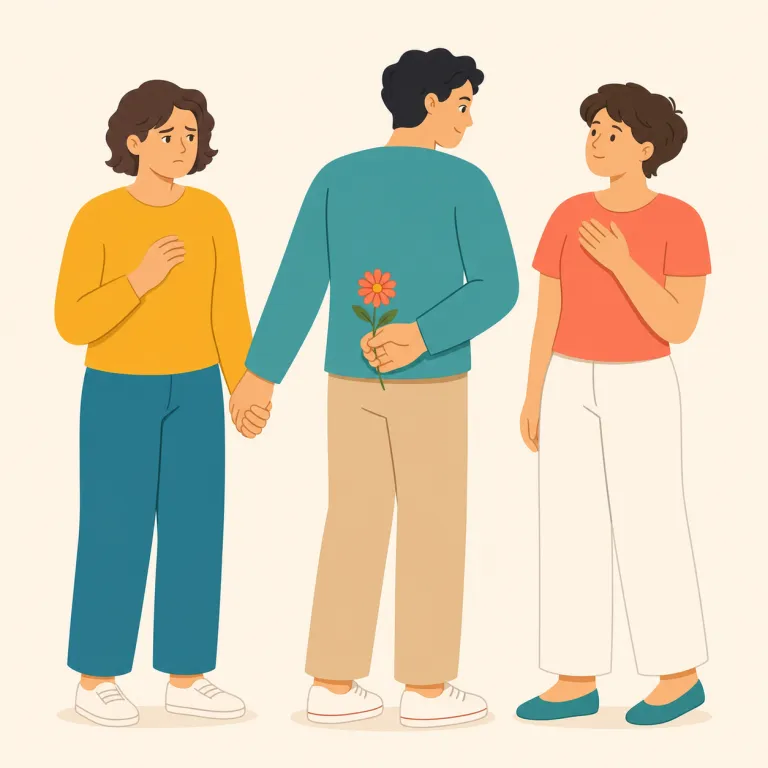 unfaithful（不実な、浮気な・形容詞）の覚え方イラスト — faithful は「忠実な」、そこに否定の un- が付いて unfaithful は「忠実でない」です