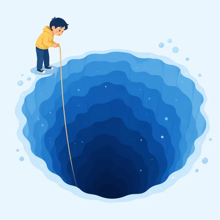 unfathomable（理解しがたい・形容詞）の覚え方イラスト — まず形で押さえると、un-「〜ない」＋ fathom「深く理解する」＋ -able で「理解できる状態にできない」＝理解しがたい、となります